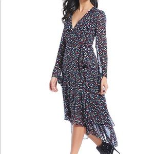 NWT Betsey Johnson Polka Dot High Low Wrap Dress 4